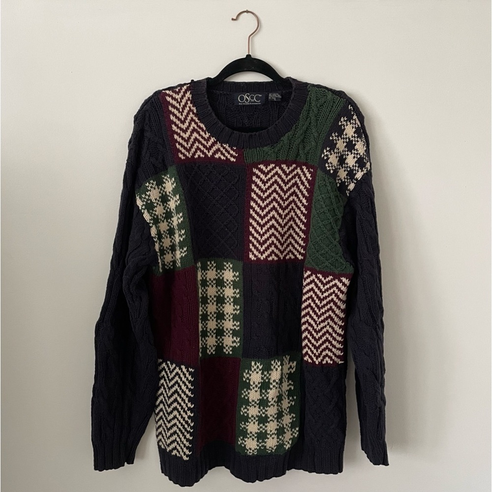 Harold’s OSCC Patchwork Knit Sweater - image 1